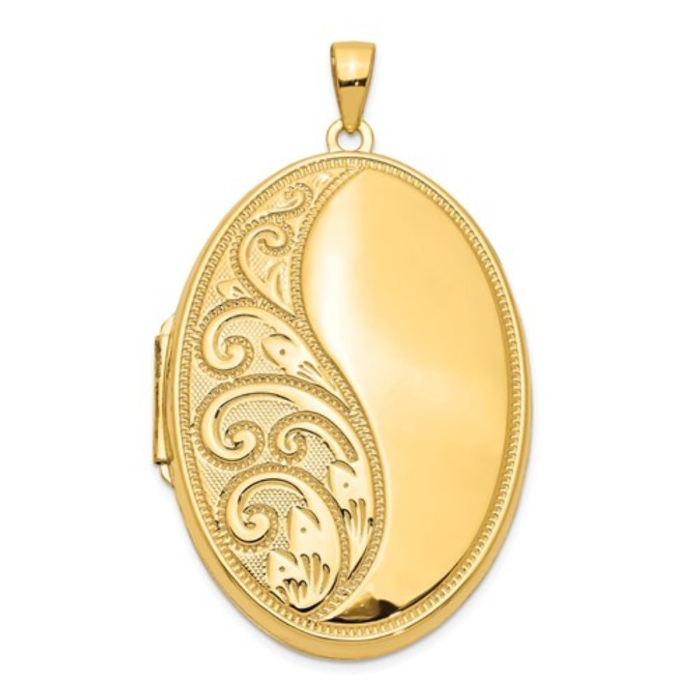 14k Oval Heavy Weight Locket - Picture 1 of 5